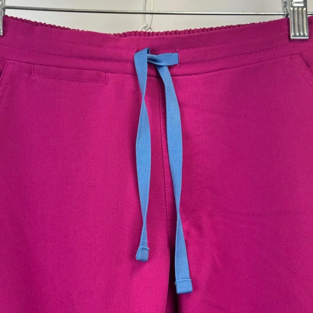 FIGS‎ Technical Collection Magenta Pink Scrub Pants XXS Petite Blue Drawstring